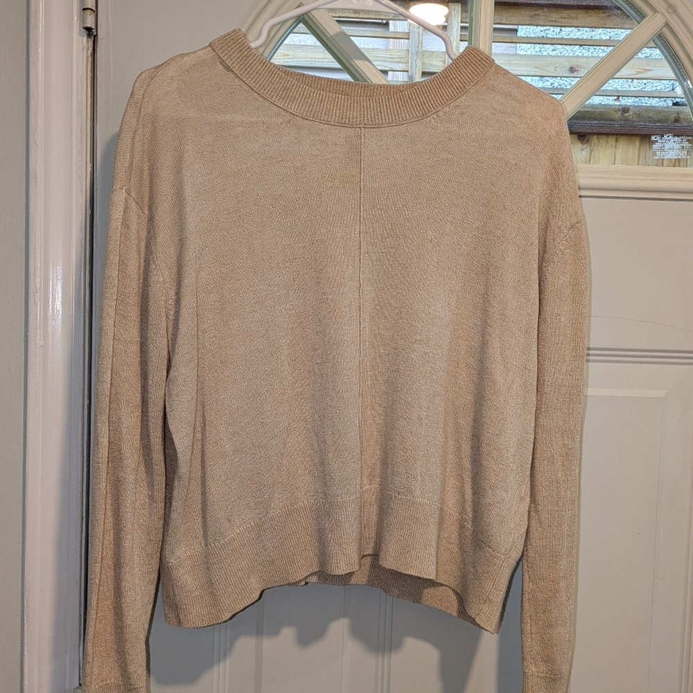 ✨3/$20✨ Club Monaco Beige Lightweight Knit Sweater – Size Small